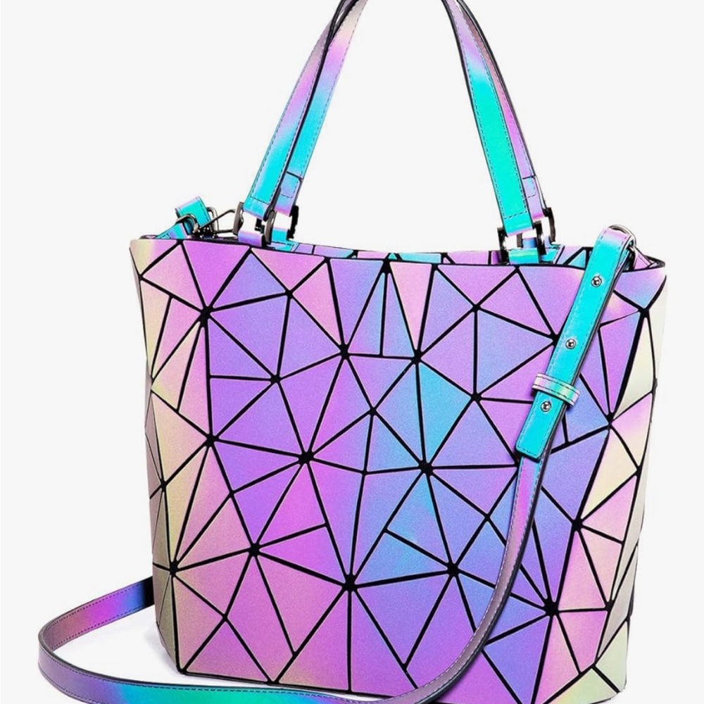 Iridescent Geometric Tote Bag